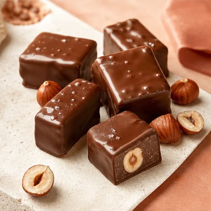 Sugar Rebel editorial still life for ChocZero Hazelnut Chocolate Squares
