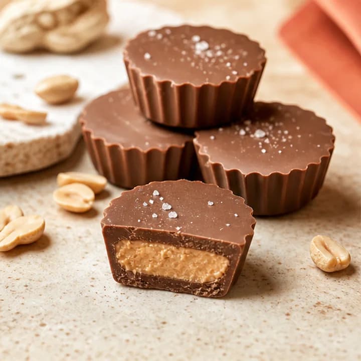 Sugar Rebel editorial still life for ChocZero Milk Chocolate Peanut Butter Cups